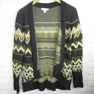 Coldwater creek Gold Gray Wool Blend Sweater